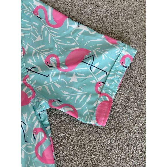 NWOT RSVLTS - PINK FLAMINGO ALL OVER Floral Hawaiian Aloha Mens S C22 - Picture 4 of 8